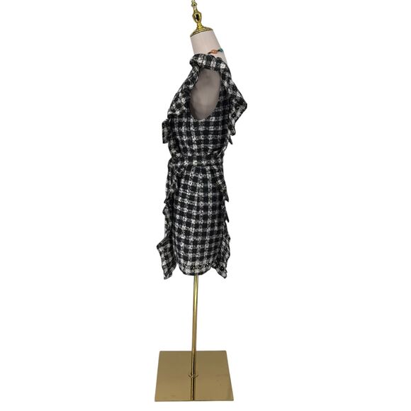 Lovers + Friends One Shoulder Mini Dress LARGE Seana Black Ruffle Eyelet Revolve - Picture 8 of 12